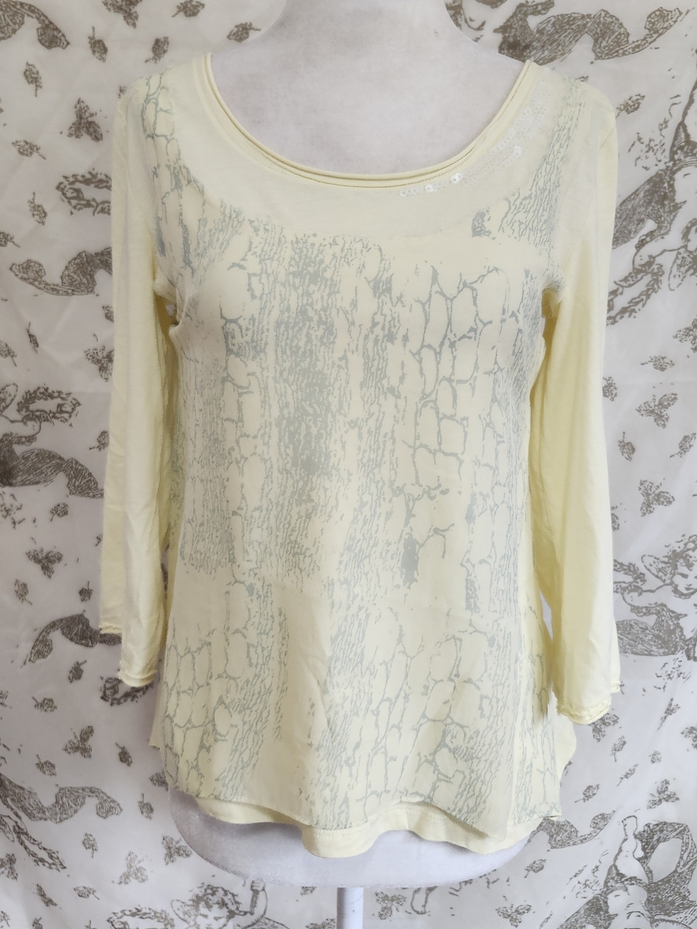 Sundance Pale Yellow Long Sleeve Printed Top